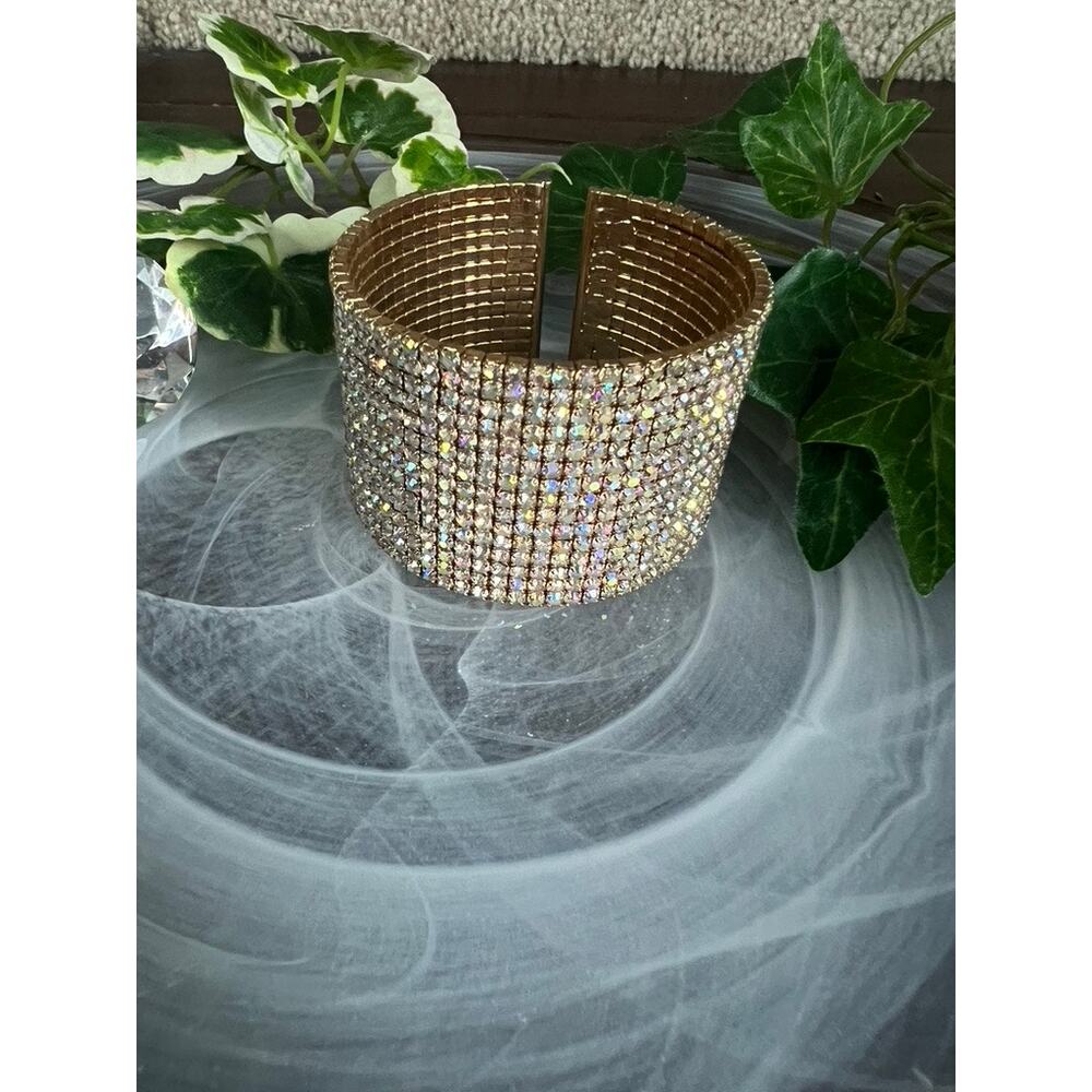 New Park Lane gold iridescent sparkle bangle cuff bracelet - Picture 2 of 4